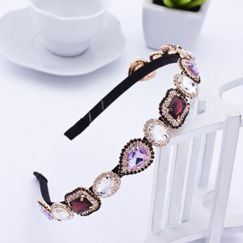 

Hair Clips & Barrettes Pink And Green Dual Color Flower Hairband Crystal Tourism Copper Hoop Bride Crown Wedding Accessories Headdress, Golden;silver