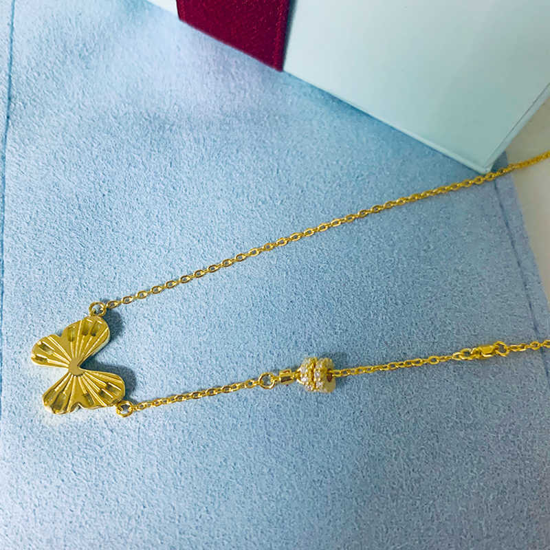 

HEF jewelry original piano butterfly clavicle chain female simple fashion hollow out Necklace 925 Silver