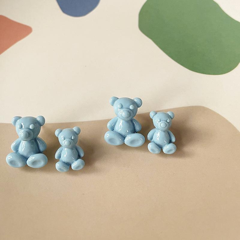 

Stud Simple Korean Version Of The Autumn And Winter Cute Bear Dripping Earrings All-Match Small Sweet Style Fashion, Golden;silver