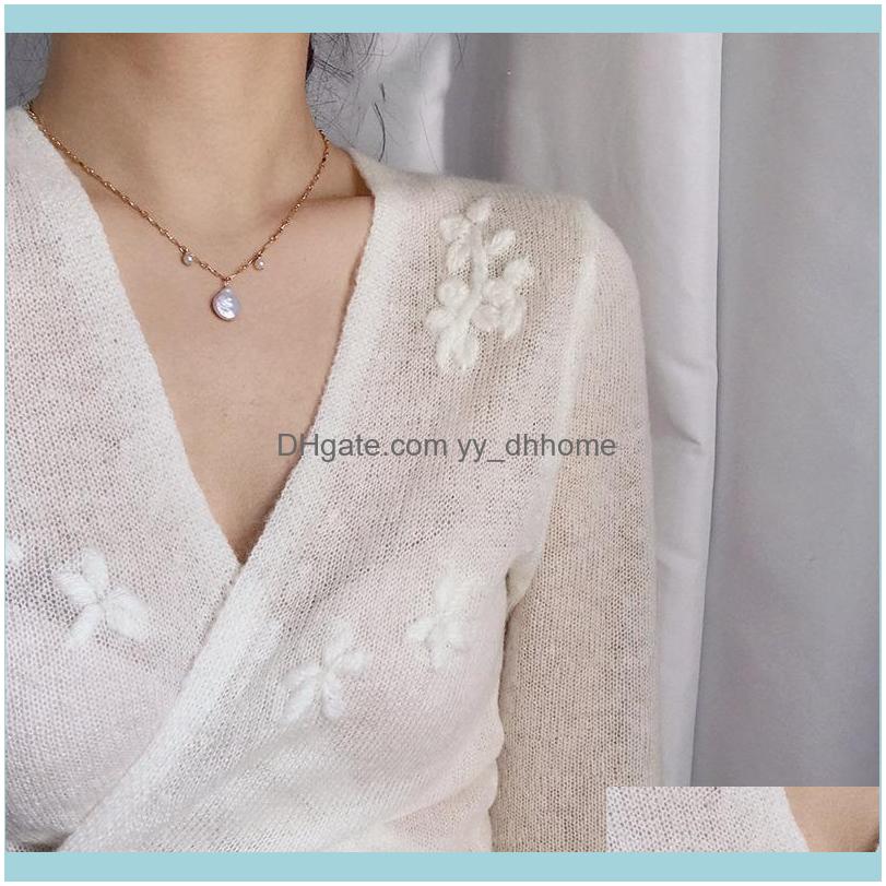 

Chokers & Pendants Jewelrychokers Korean Style Simple Gold Chain Imitation Pearl Beads Pendant Necklace Women Girl Elegant Choker Necklaces