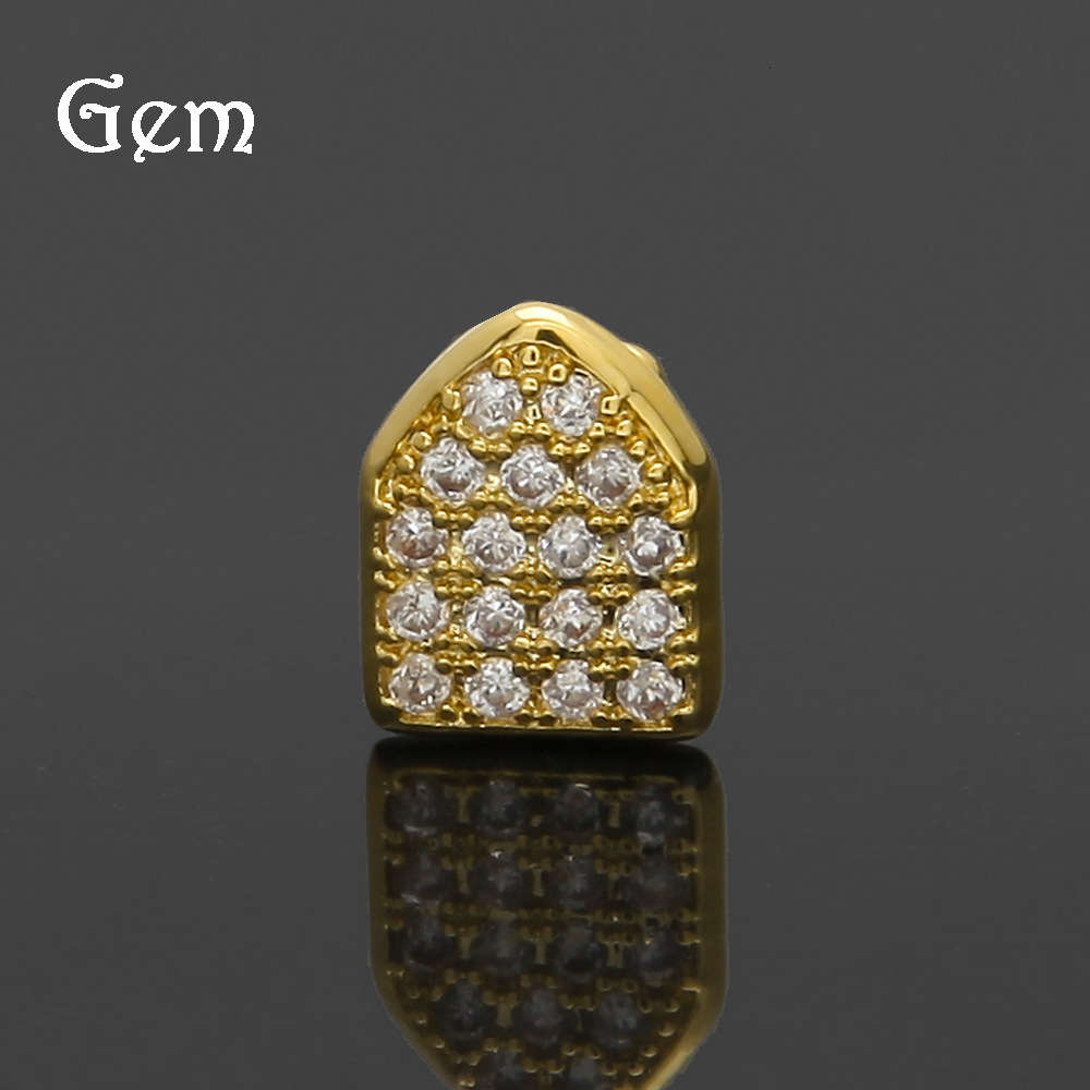 

Fashion hip hop gold teeth set with zircon single tooth jewelry