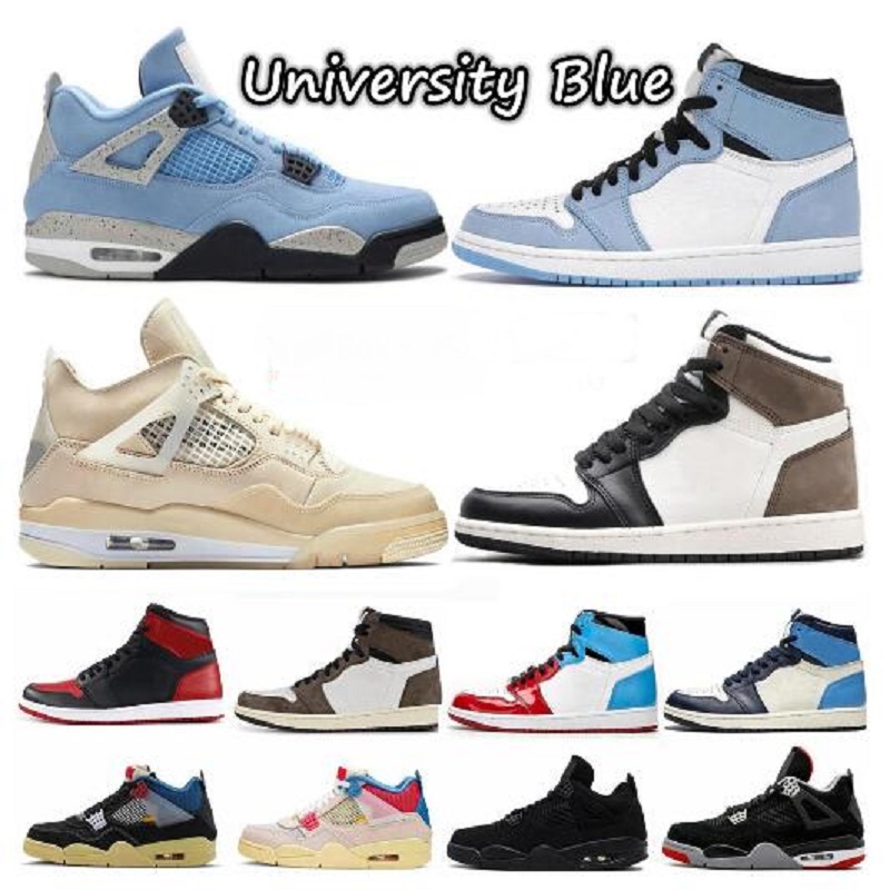

Top Mens 1 high OG basketball shoes 1s University Blue silver royal toe black metallic gold mid smoke grey UNC Patent mens women Sneakers trainers, #12