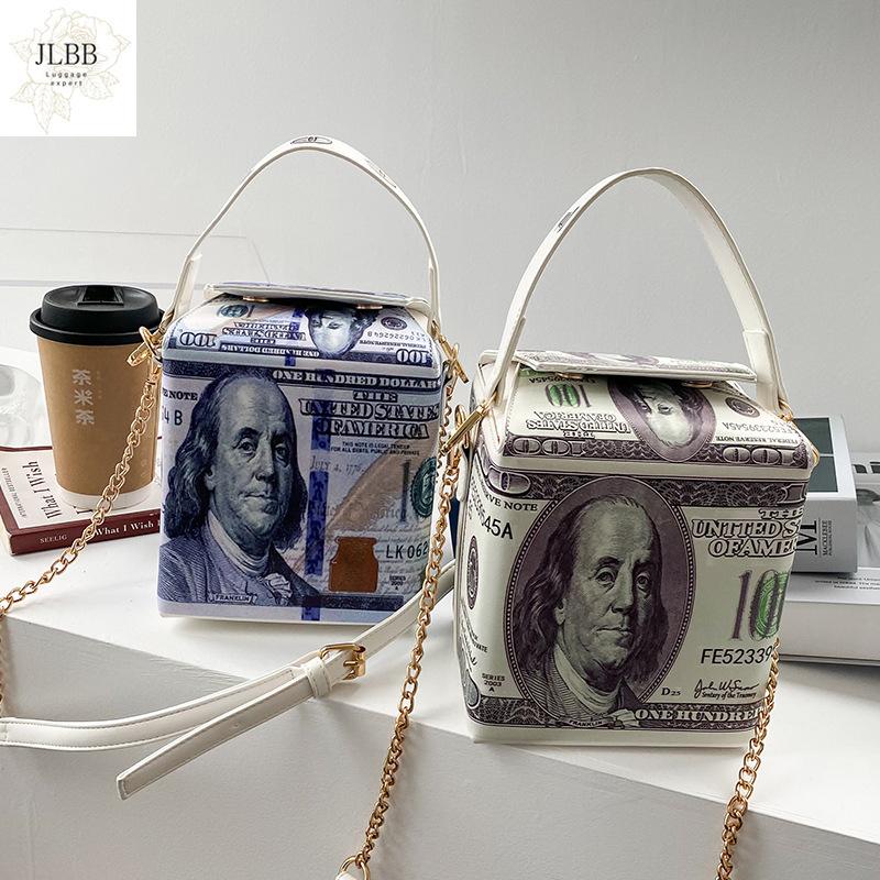 

Funny Dollar Design Biox Women Handbags Designer Chains Shoulder Bags Luxury Pu Leather Crossbody Bag Lady Cute Small Purse 2021, Blue