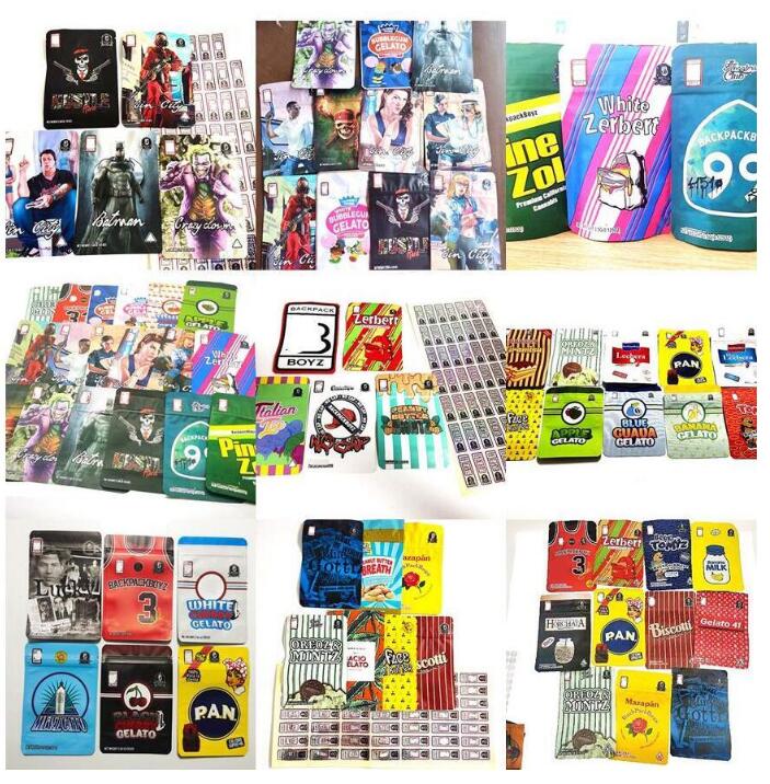 

2021 BACKPACKBOYZ 3 5g Edibles 3.5g Mylar resealable smell Bags proof baggies backpack boyz BISCOTTI GELATO 41 GUARANA BILLY KIMBER ZERBERT