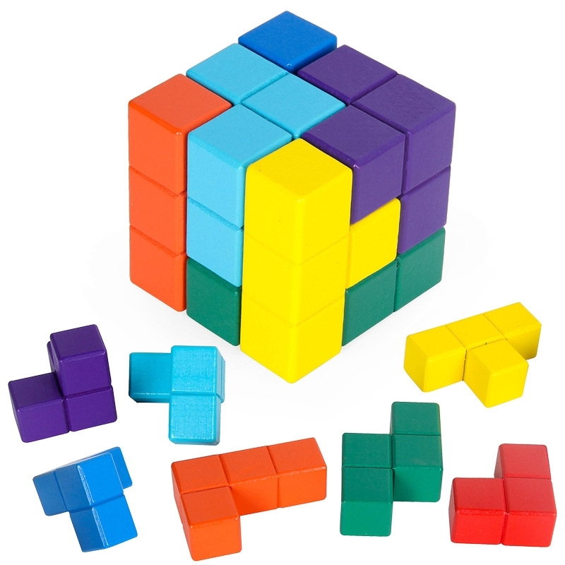 

Soma cube wooden puzzle for children