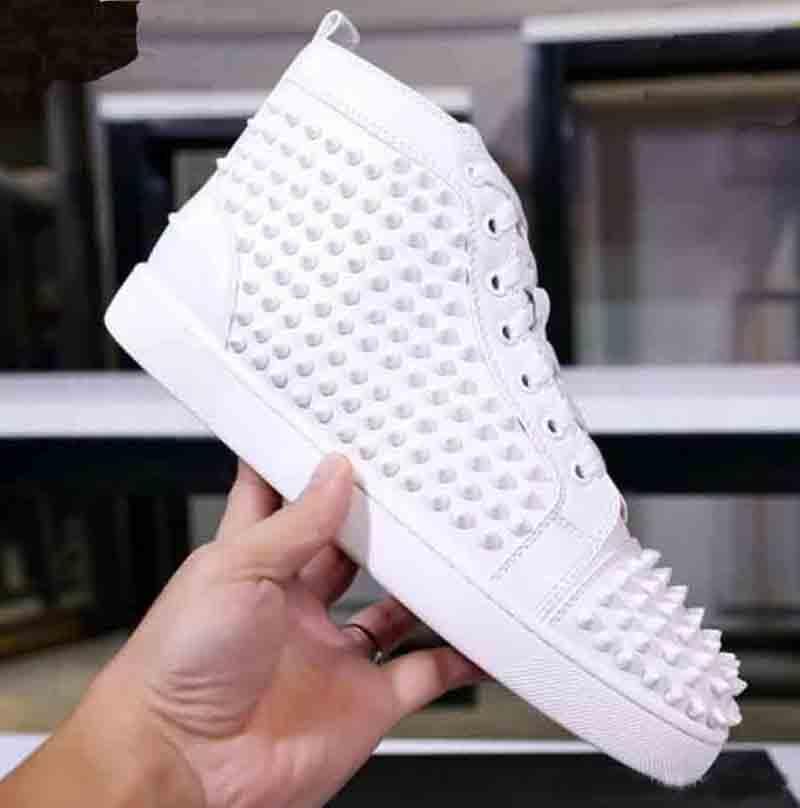 

Top designer luxury red bottoms shoes unisex men women reds bottom heels Fashion Spikes Studded Spike Flats Sneakers shoe