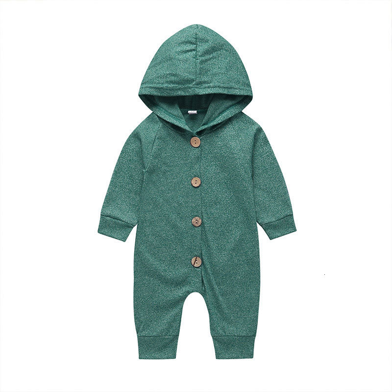 

2021 New Fashion Hooded Girl Rompers Solid Color Newborn Baby Clothes Cotton Long Sleeve Infant Boys Romper 6-24 Months Y8ry, Chocolate