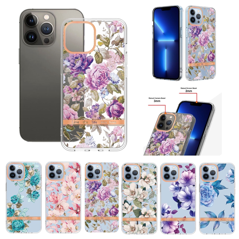 

2.0MM Flower Chromed Soft IMD TPU Cases For Iphone 13 Pro Max Mini 12 11 Phone13 Plating Rose Stylish Floral Clear Skin Anti Scratch Transparent Mobile Phone Back Cover, Pls let us know the design u want