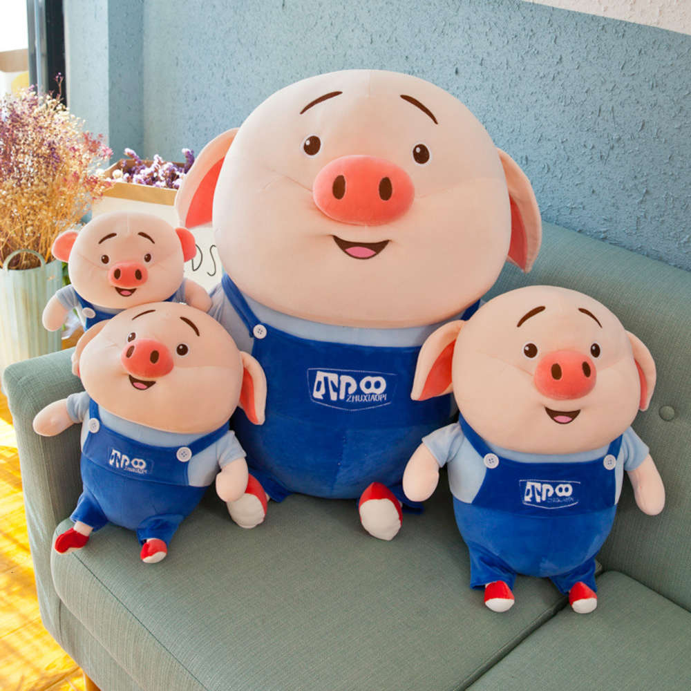 

Tiktok, creative pig, red toy, doll, cartoon, child, pillow, pillow., Blue