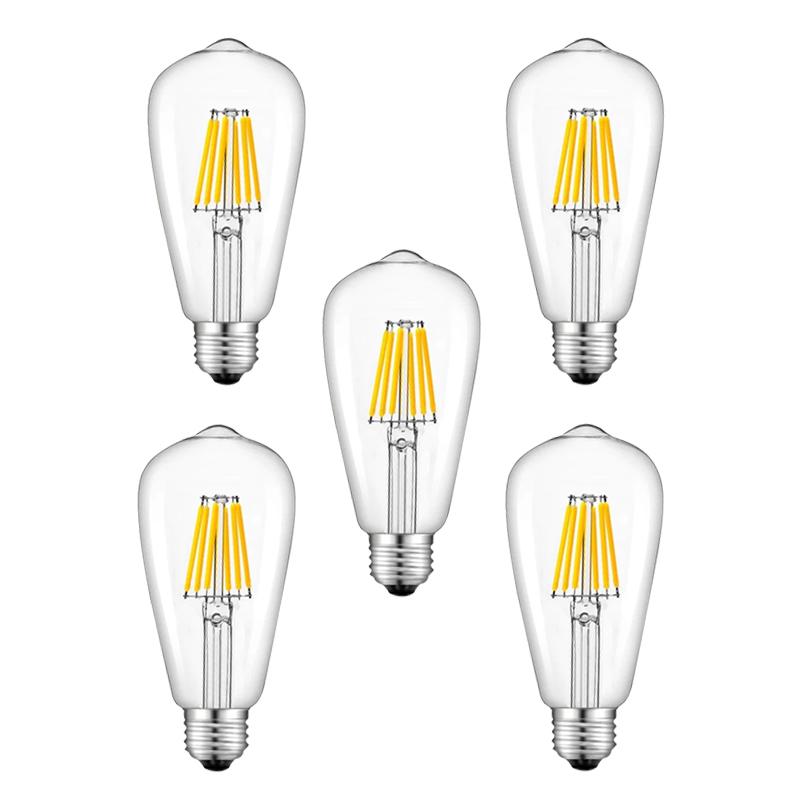 

Bulbs 12V 24V Light Bulb E27 ST58 Led Filament Daylight White 4500K Low Voltage 6W Edison Lamps Vintage Warm 2700K