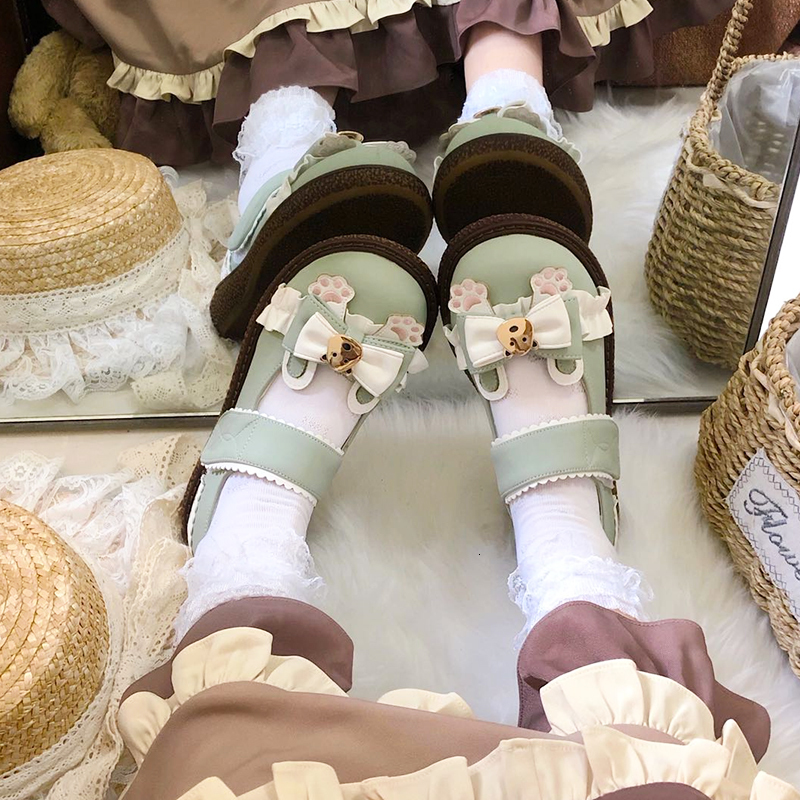 

Original Designer Lolita Kawaii Japanese Bear Thick Style College Platform Leather Pu Velcro Jk Uniform Anime Shoes Wxfm