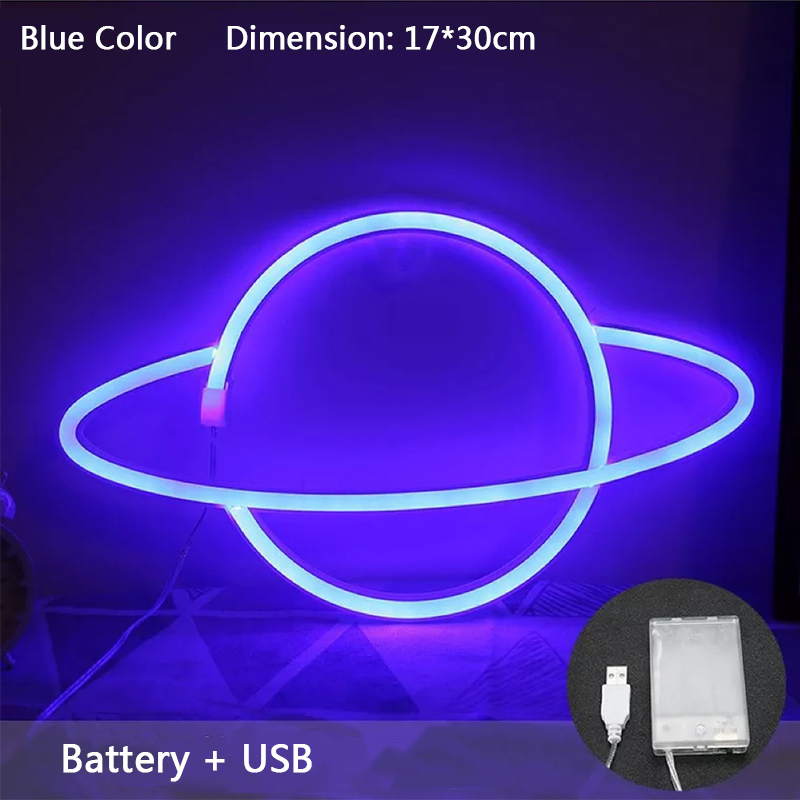 

LED Neon Sign Light SMD2835 Indoor Lamp Night Planet Space Mixed Color For Lead Holiday Lighting Xmas Party Wedding Table Decorations EUB Wall Lamps Vintage