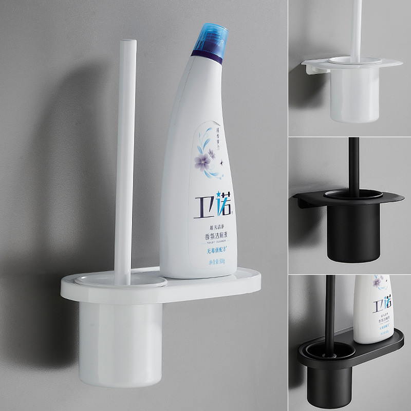 

2021 New Black with Aluminum White Bathroom Toilet Scrub Cleaning Brush Holder Set Wall Mounted Mocg, Red