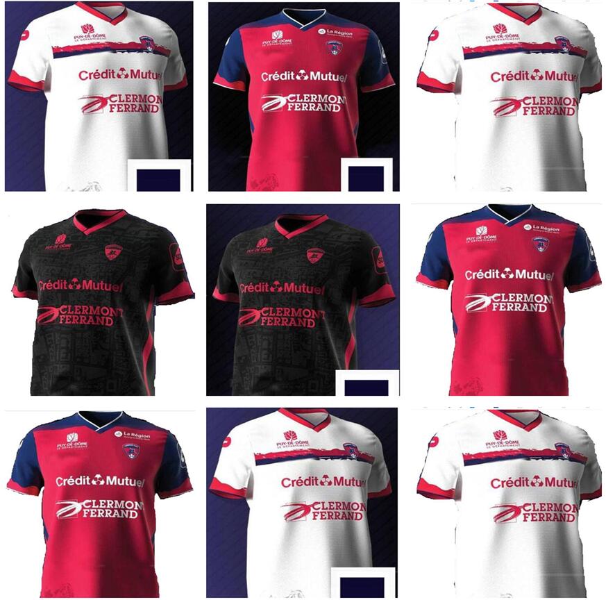 

21 22 MAILLOTS Clermont Foot 63 soccer jerseys home away third 2021 2022 bayo Dossou Allevinah Berthomier Magnin Iglesias TELL football shirts red white black, Purple