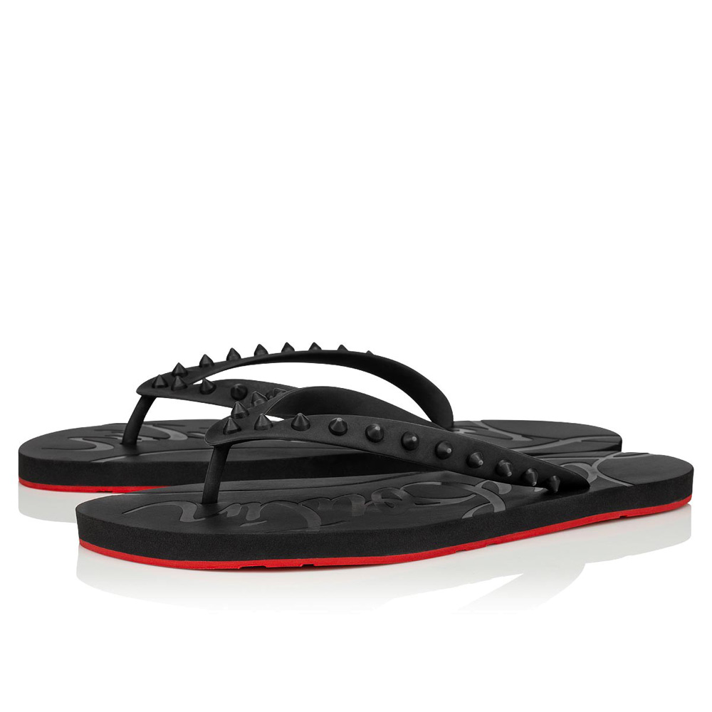 

Luxury Summer Men Women Slippers Beach Slip On Slides Red Bottom Slide Loubi Flip Flat Sandals Slipper Studs Sandal Flats Design Flips Flops Leisure Sandalias EU 35-46, #1