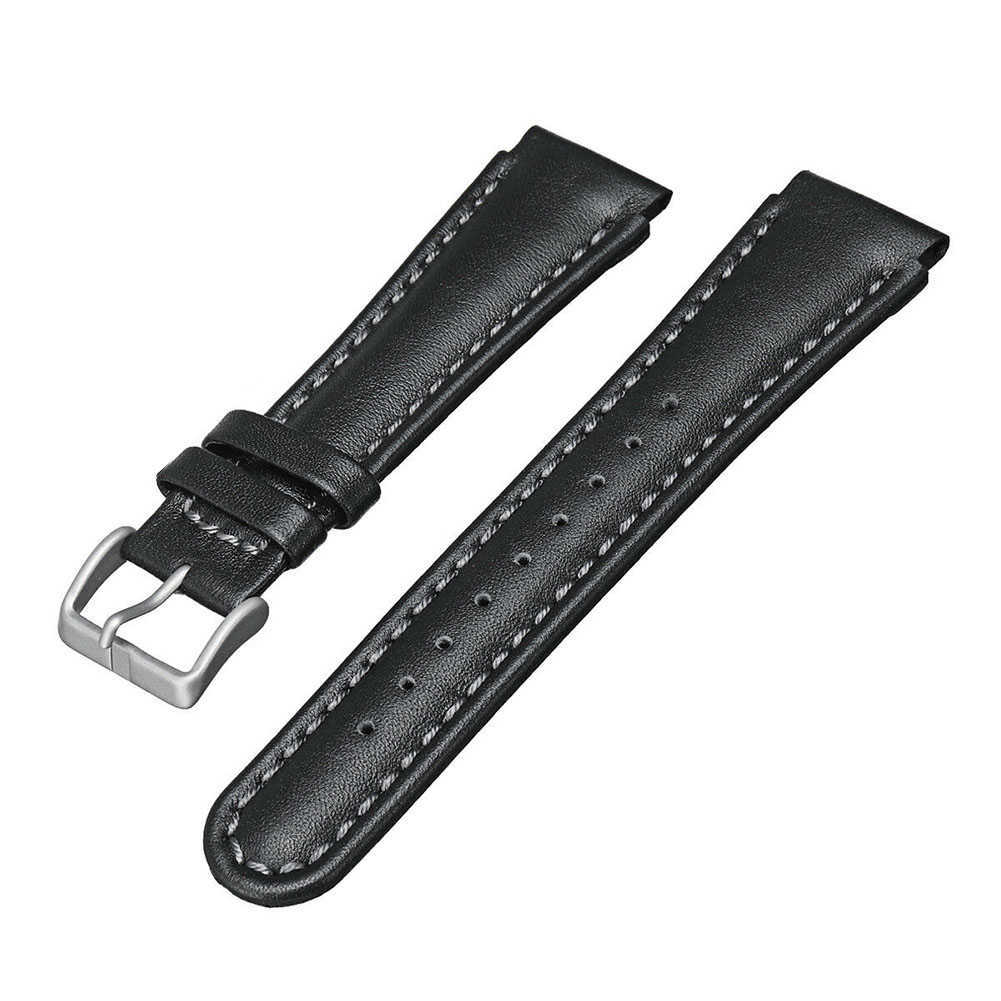 

22mm Leather Bracelet Watch Band Wristbands Unisex Replacement Strap with Buckle Casual Fashion Ergonomic for Suunto X-lander H0915, Silver