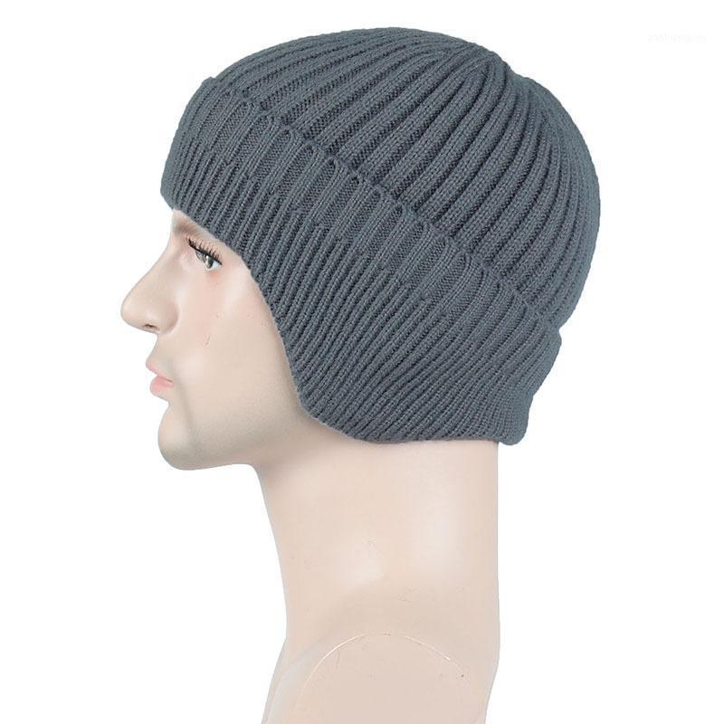 

Berets Beanie Hat For Women Outdoor Cycling Windproof WarmStreetwear Men's Solid Kitted Winter With Earflaps Autumn Acrylic Bonnet, Black