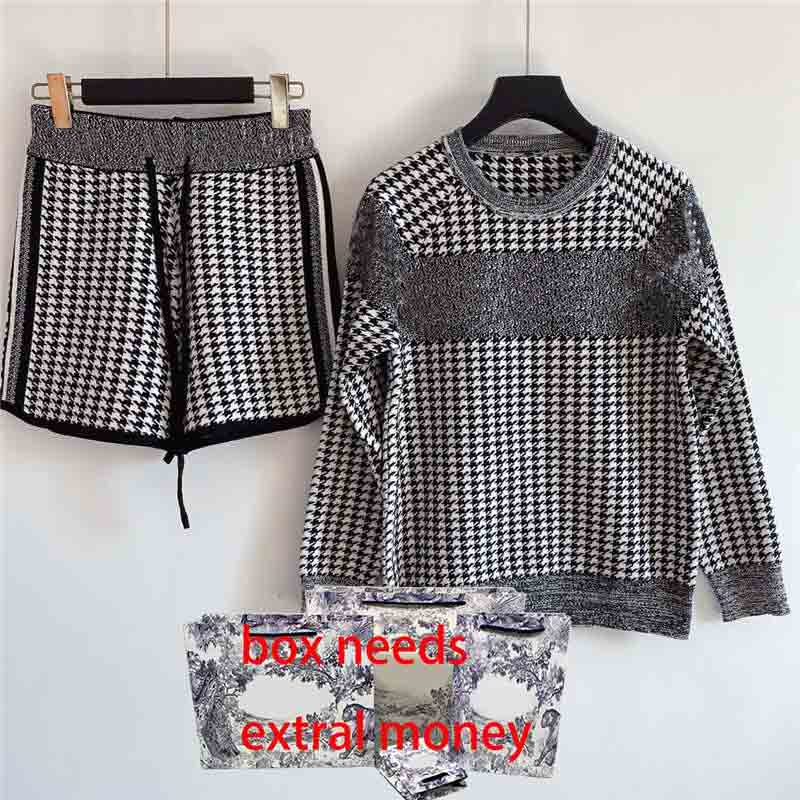 

21ss Women Sweaters Suits Sets Letter Embroidery Sweater Sets Lady Style Knitted Sweater + Pants Casual Mix Color Two Piece Sets Size -L, Price different