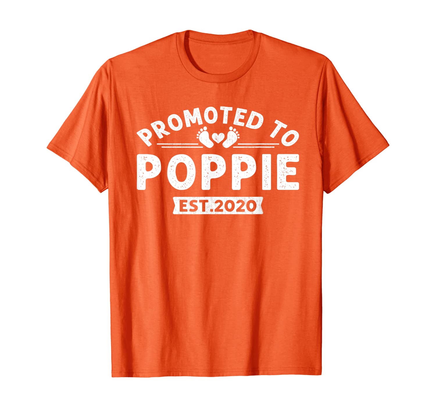

Promoted To Poppie Est 2020 New Father's Day Gift T-Shirt T-Shirt, White;black