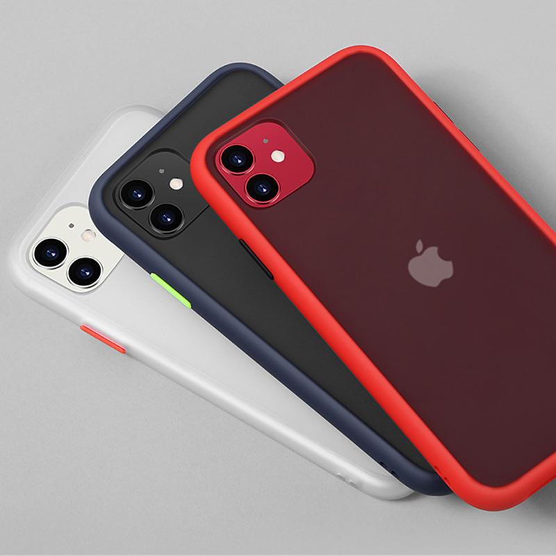 

Mint Hybrid Simple Matte Bumper Phone Case for Iphone 12 11 Case Pro Max Xr Xs 6s 8 7 Plus Shockproof Soft Tpu Silicone Cover