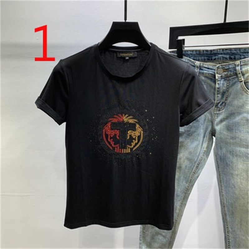 

2021 New Men's Letter Printed Short-sleeved T-shirt Summer Cotton Half-sleeved Youth Simple Top Fashion Tee Slim 05t5