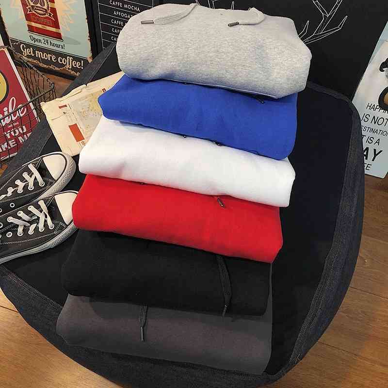 

Men's fashion loose hooded large size autumn comfortable simple men's sweater coat, White