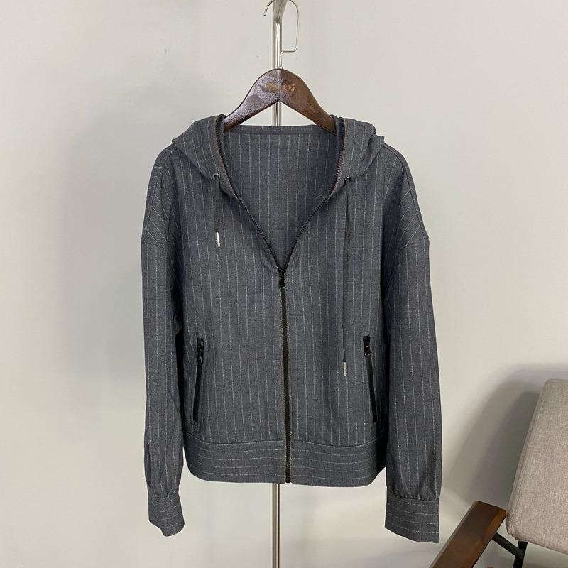 

Women's Two Piece Pants Striped Sweater Suit 2021 Autumn And Winter Fashion Ladies Casual Hooded Two-piece