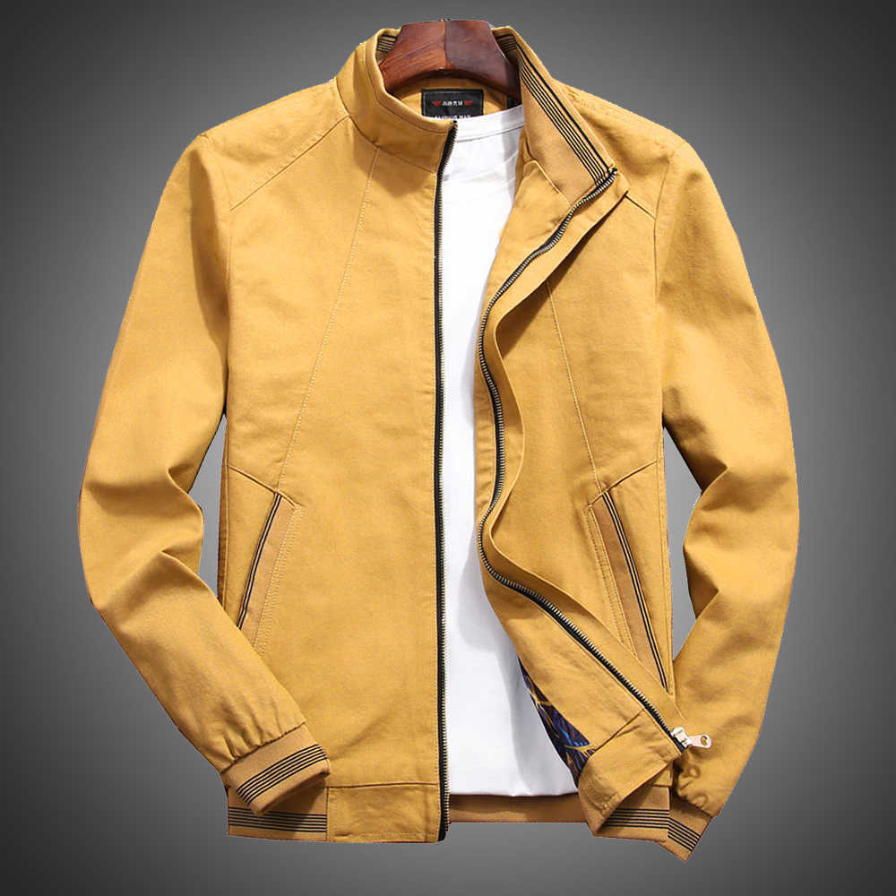 

Mens Jacket Autumn Casual Stand Collar Coat Men Khaki Jacket Zipper Slim Cotton Coat Windbreaker Jackets Fashion Outwear Coats 210603, Kcd719 armygreen