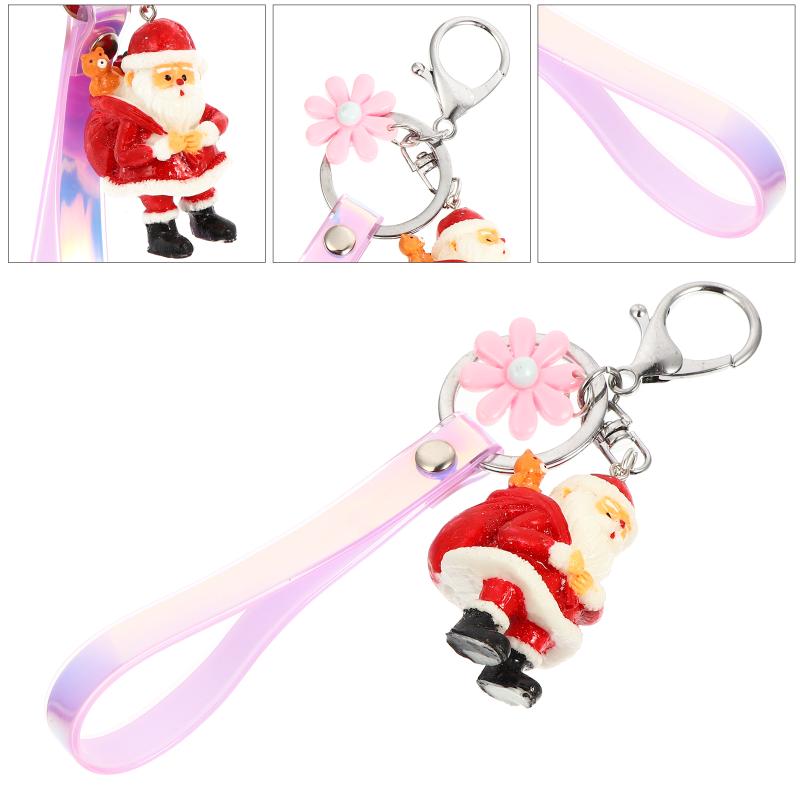 

Christmas Decorations 1 Pc Pendant Key Chain Lovely Keychain Hide Rope (Red)