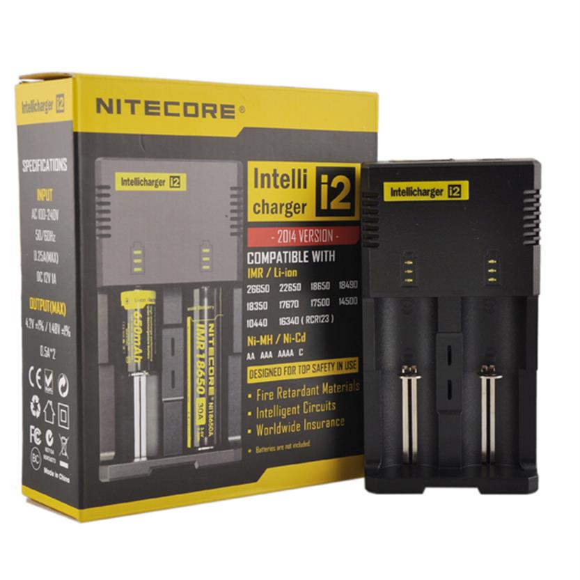 

Hight Quality Nitecore I2 Universal Charger for 16340/18650/14500/26650 Battery US EU UK Plug 2 in 1 Intellicharger DHLa01