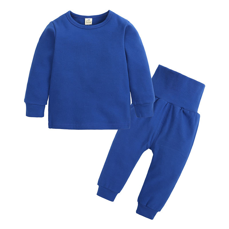 

2021 New Solid Color Children Clothing Boys Spring Autumn Kids Pajamas Sets Cotton Long Sleeve Sleepwear+pants 1-6 Years H7o4, Pink