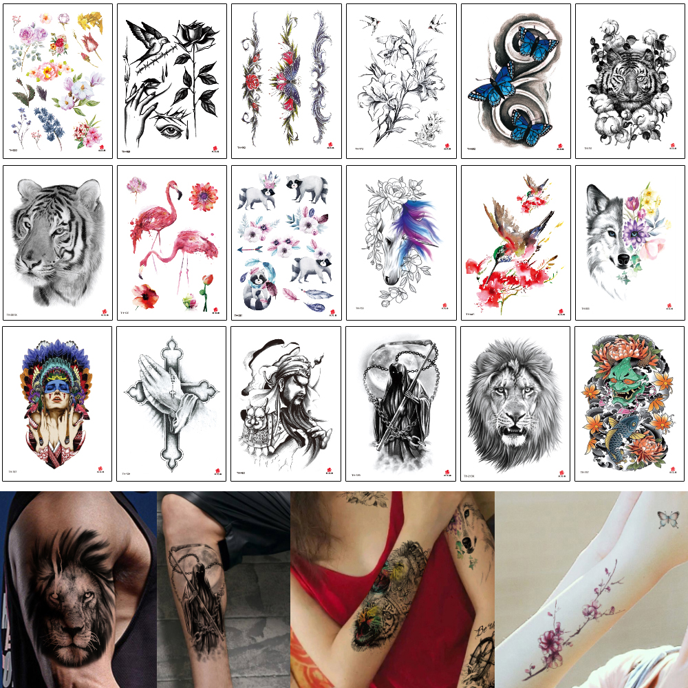 14.8x21cm TH Series Temporary Tattoo Stickers Body Art Painting Waterproof Decal Paper for Women and Men 3D Body Small Fairy Tattoos Designs-image-436936856