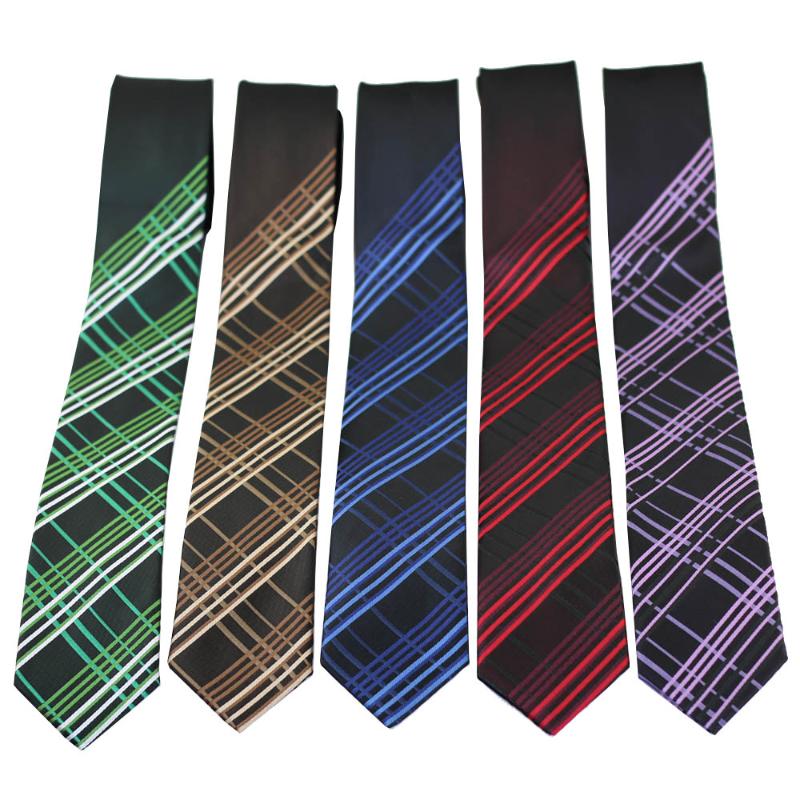 Neck Ties Coachella Panel Plaids Checks Necktie Microfiber Fashion Skinny Tie 6cm-image-703786242