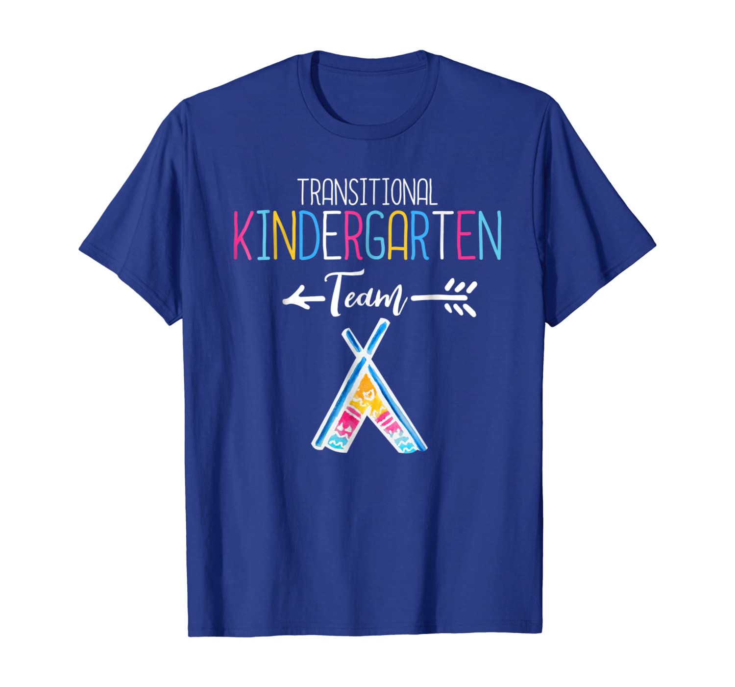 

TK Transitional Kindergarten Team Feather Teepee Arrow Tee, White;black