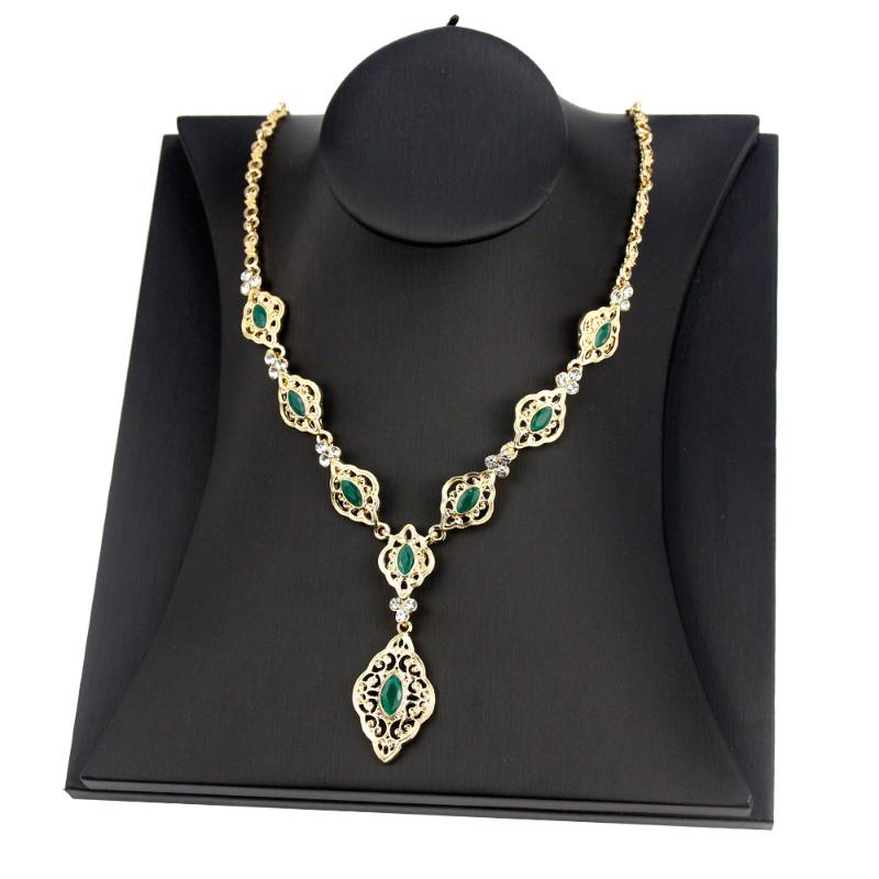 

Pendant Necklaces Sunspicems Exquisite Morocco Algeria Wedding Jewelry Crystal Women Necklace Gold Color Arab Robe Caftan Bijoux