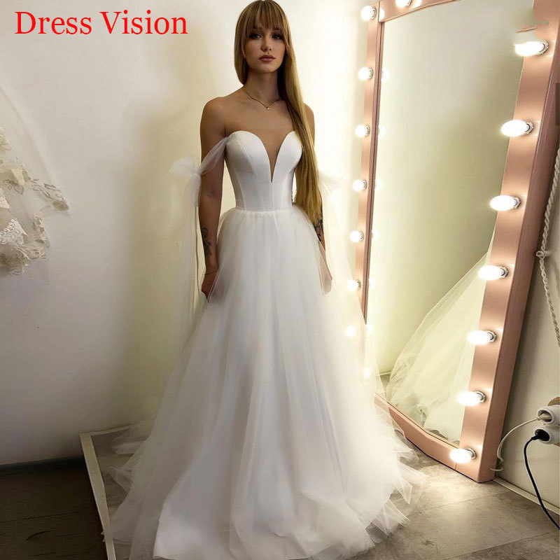 

2021 Vestidos Light Wedding Vestido Noiva to Be Robe De Mariage Suknia Lubna Sexy Strapless Sleeveless Mzwd, Same as image
