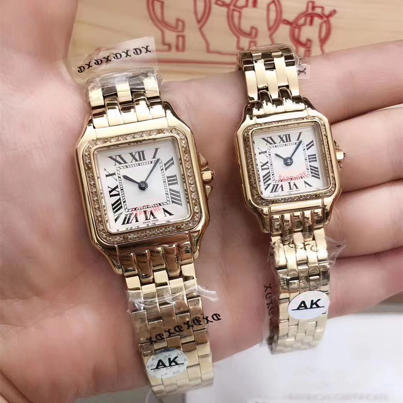 Top Quality Fashion Man Woman Watch Classic Square Design Stainless Steel Mens Watches Quartz Movement Lady Dress Wristwatches Diamond Bezel sapp-image-789103631