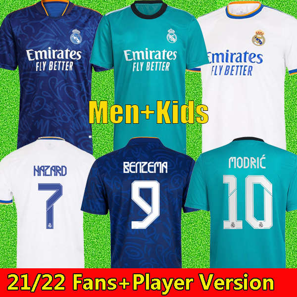 

REAL MADRID jerseys 21  soccer football shirt Camavinga ALABA HAZARD BENZEMA MODRIC ASENSIO VINI JR Bale camiseta men kids kit 2021 2022 uniforms, Away kids