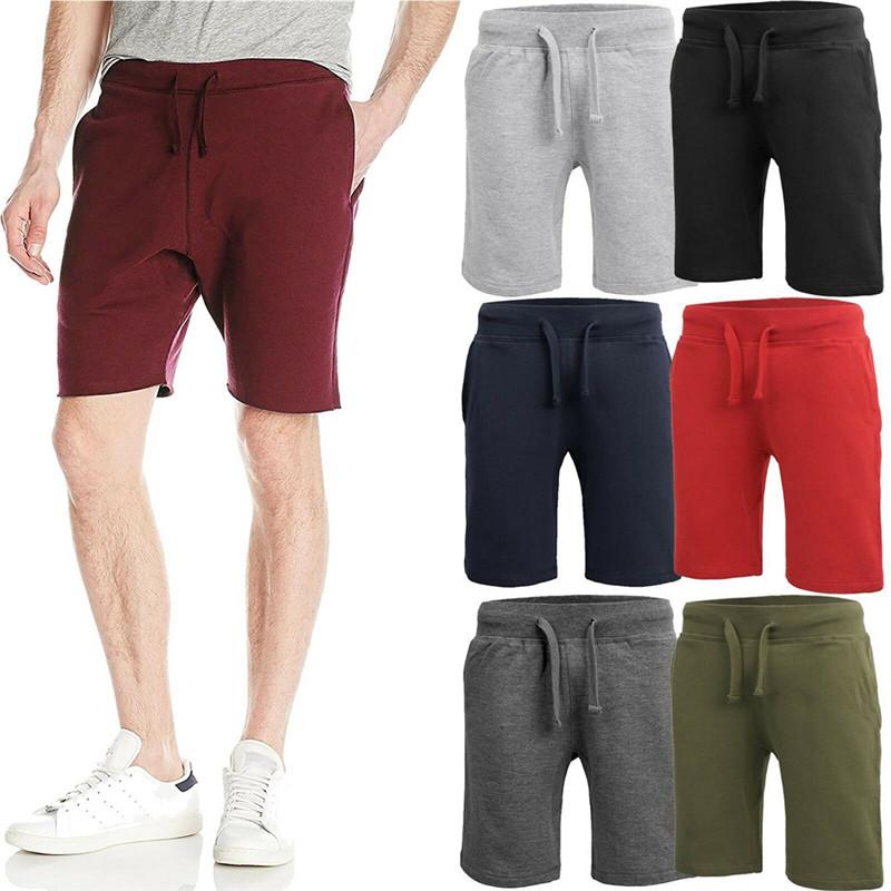 

Men's Shorts Fleece Sweat Casual Solid Color Cotton Jogger, U58-2