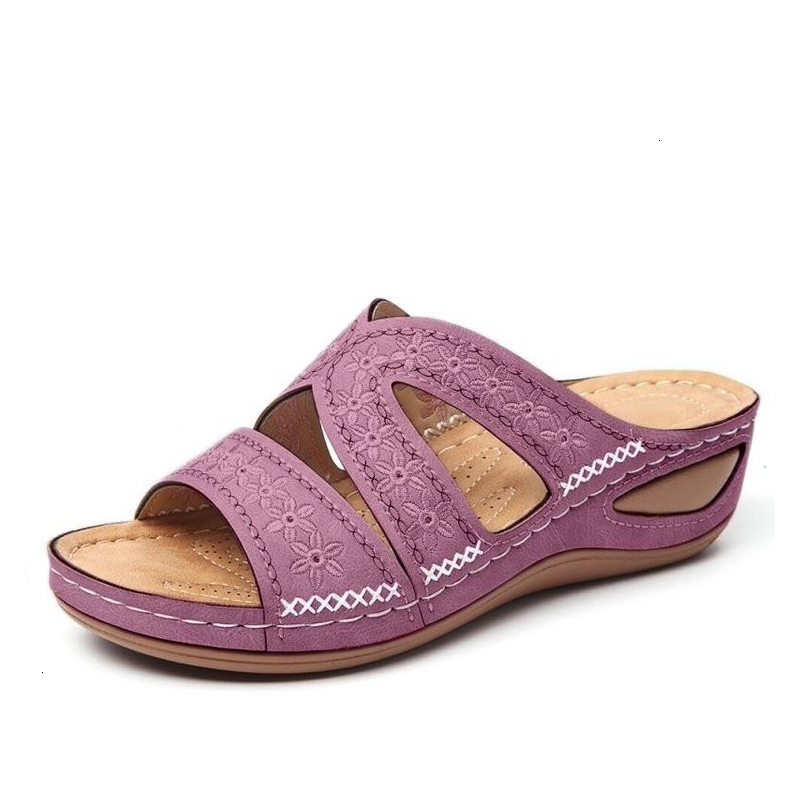 

2021 New Women Slippers Casual Shoes Sandals Summer Outdoor Floral Fashion Woman Footwear Pu Plus Size Ladies Shoe Juq4 TWYJ, Green