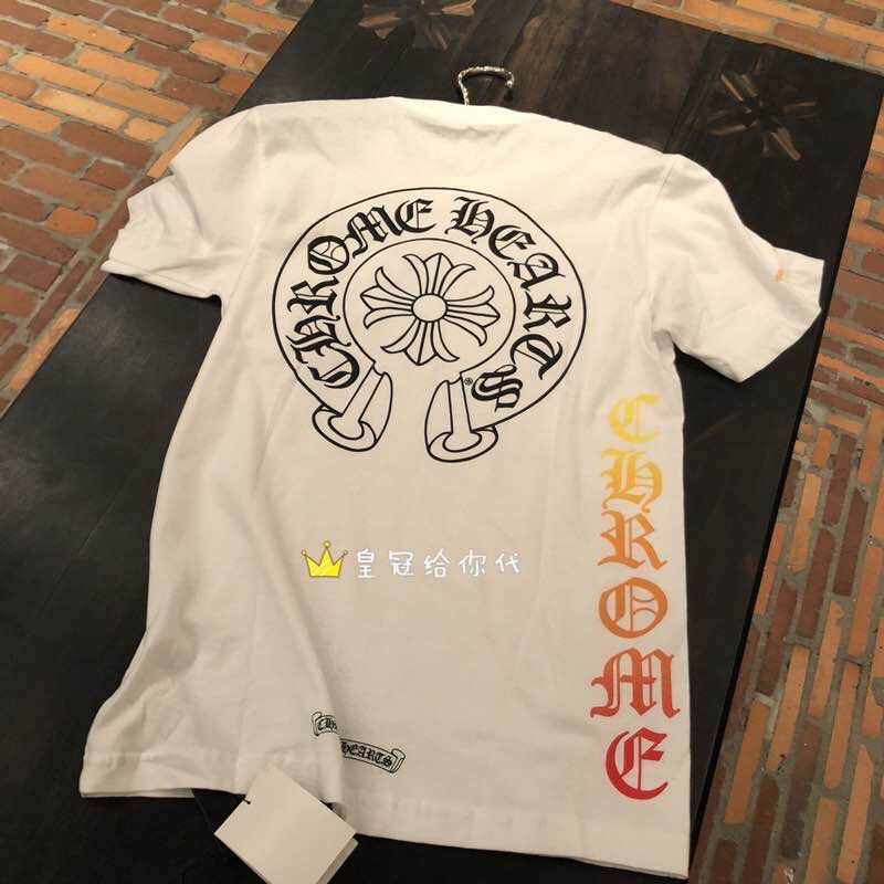 

Crosin's New Sanskrit Letter Women's Cotton Loose Pocket Horseshoe Cross Short Sleeve Lovers' T-shirt, Black;gray