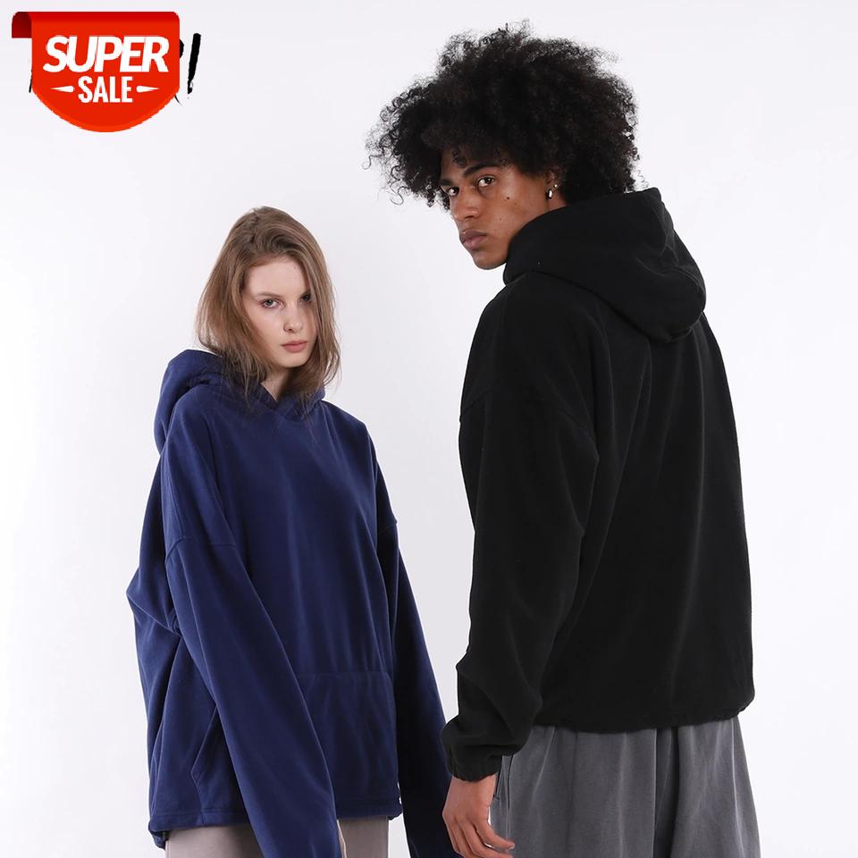 

Solid Color Men Fleece Hoodie Autumn Winter Oversize Hoodies Sweatshirt Heavyweight Women Men Hip Hop Streetwear Hooded Pullover #QB5Q, Black