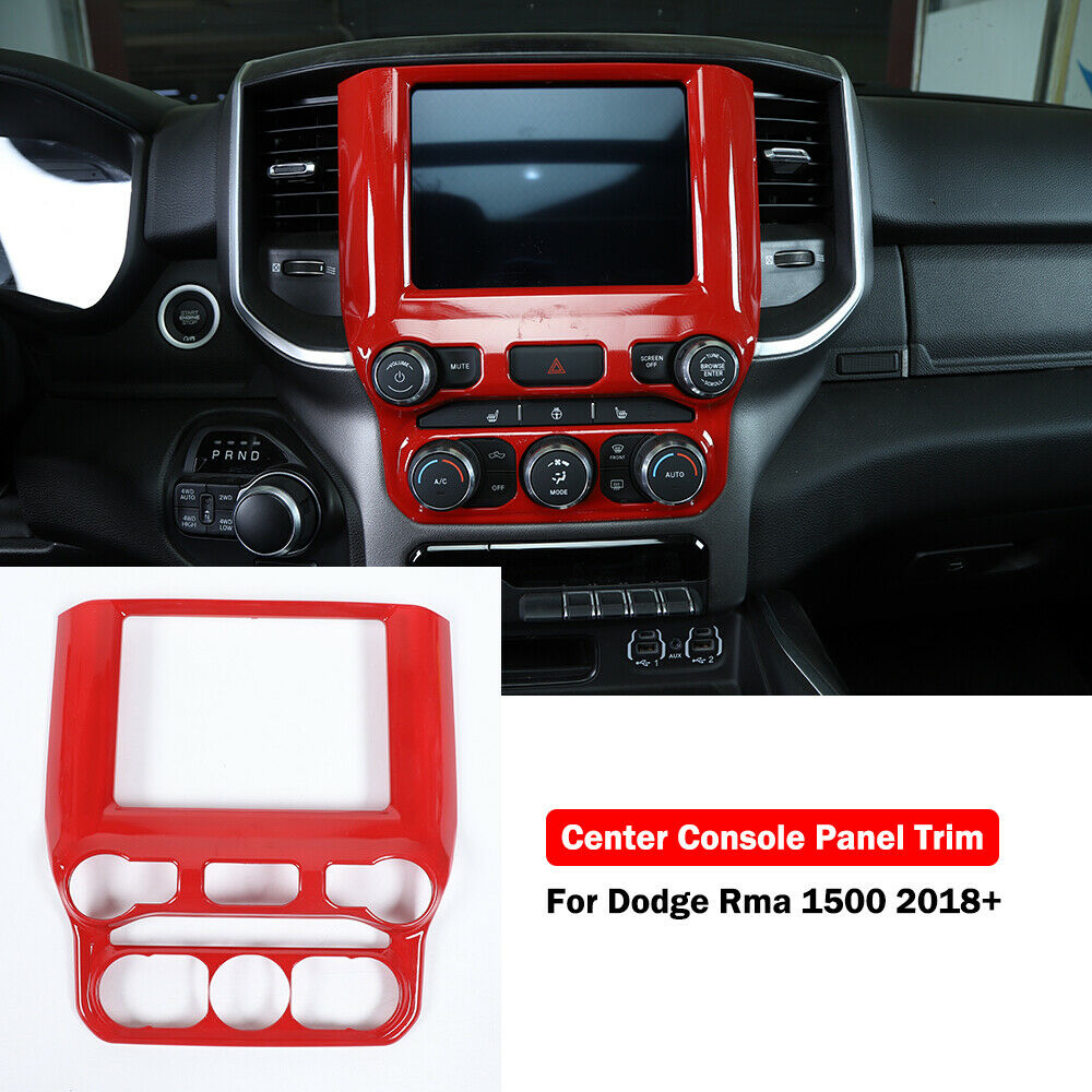 

ABS Central Control Navigation Panel Interior Accessories For Dodge RAM 18-20 Red
