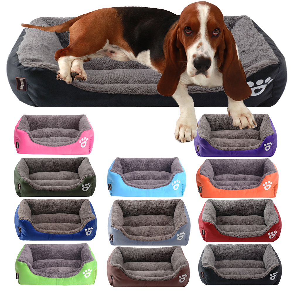 

er arge Dog Sofa Dog Bed Waterproof Bottom Soft Feece Nest Dog Baskets Mats arge Pet Bed Autumn Winter Warm Cozy House, Coffee
