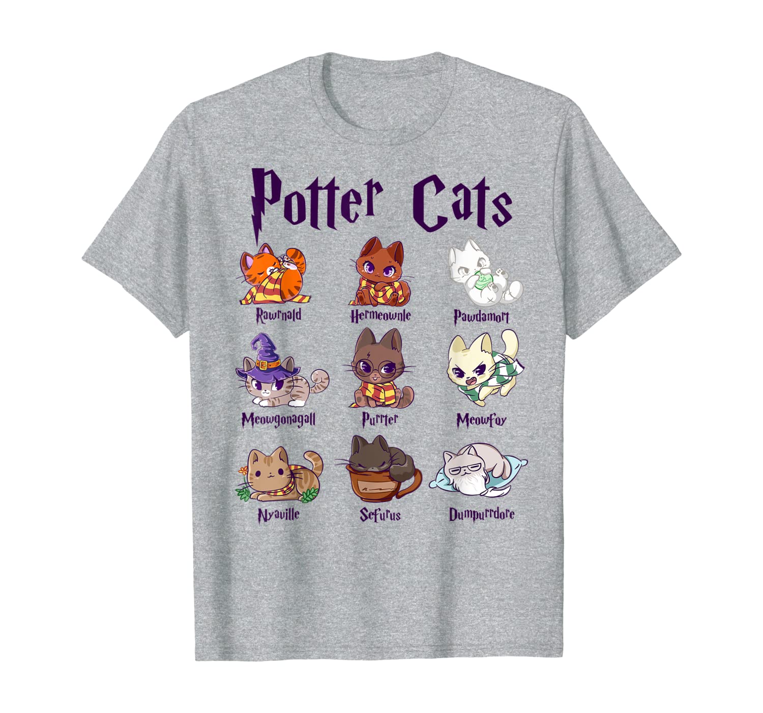

Potter Cats Cute Harry Pawter Kitten gift for Women T-Shirt, White;black