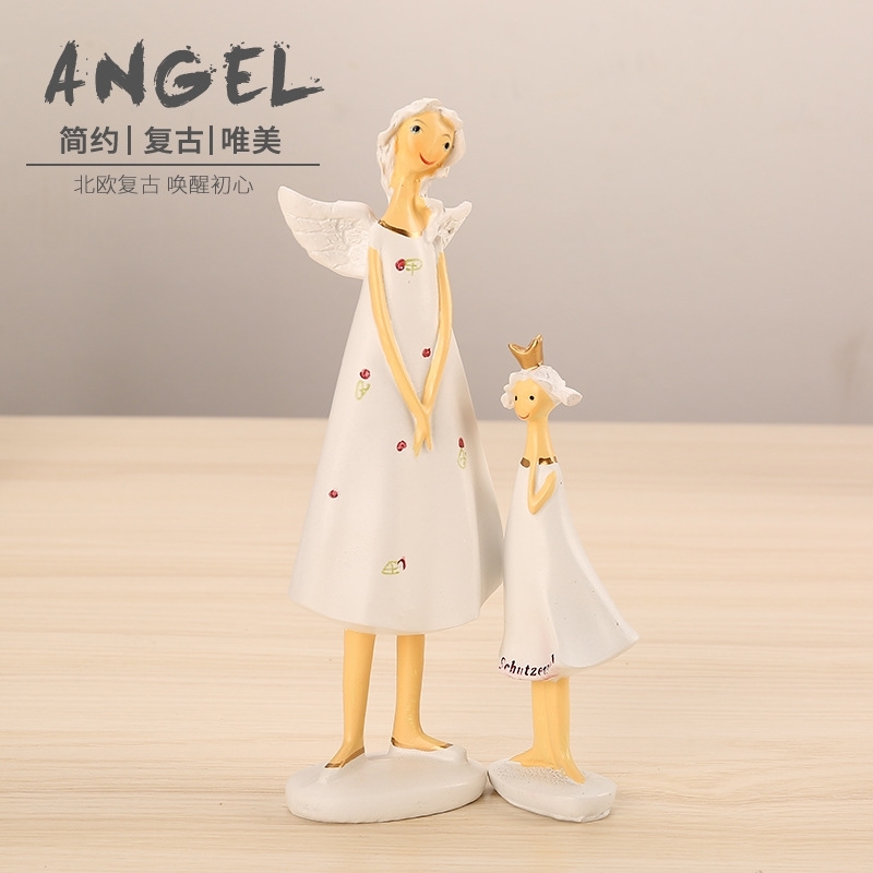 

mother daughter fairy home resin set window crafts Angel decoration gifts