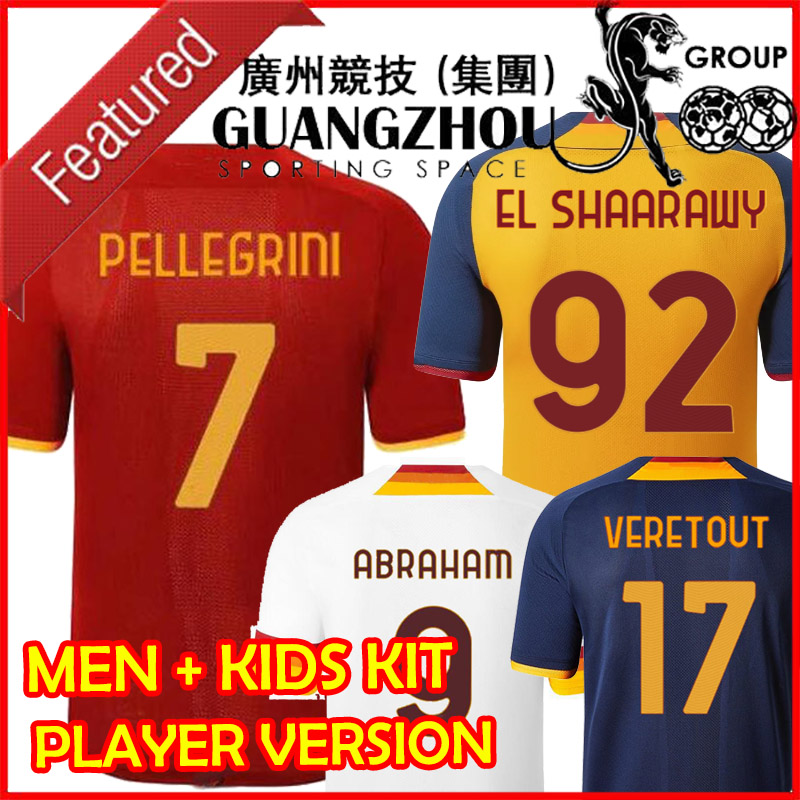 Abraham Soccer Jersey Pellegrini Roma Veretout Rome Quatrième Zaniolo Kumbulla Totti El Sharawy Shomurodov 21 22 Chemise de football 2021 2022 Ho