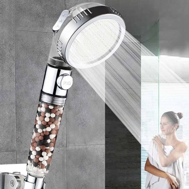 

2021 New Bathroom 3-function Spa with Switch On/off High Pressure Button Anion Head Filter Water Saving Shower Ejao