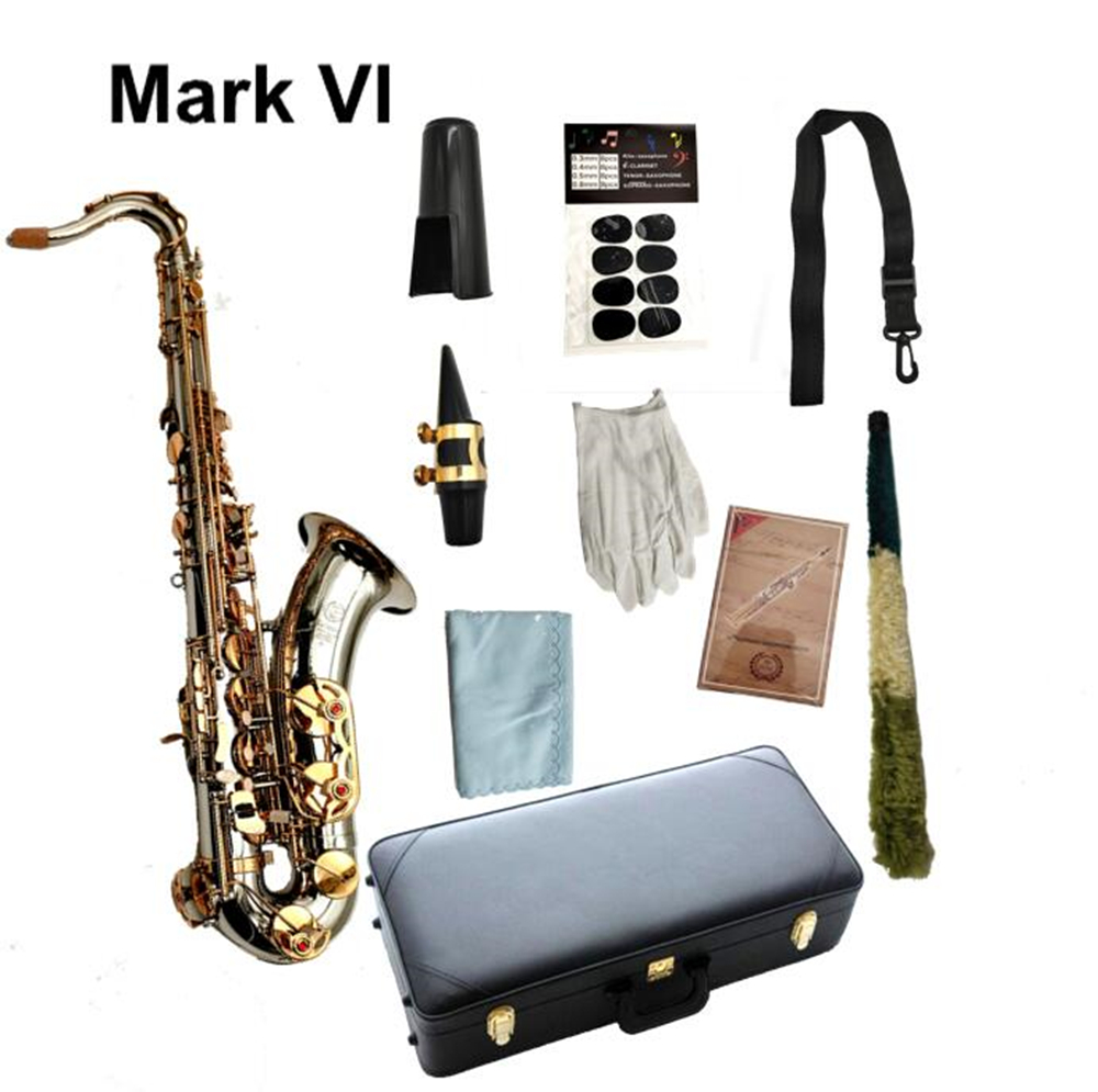

High Quality MARK VI Tenor Saxophone Bb Tune Nickel-Plated Gold keys Woodwind Instrument With Case Mouthpiece Golves