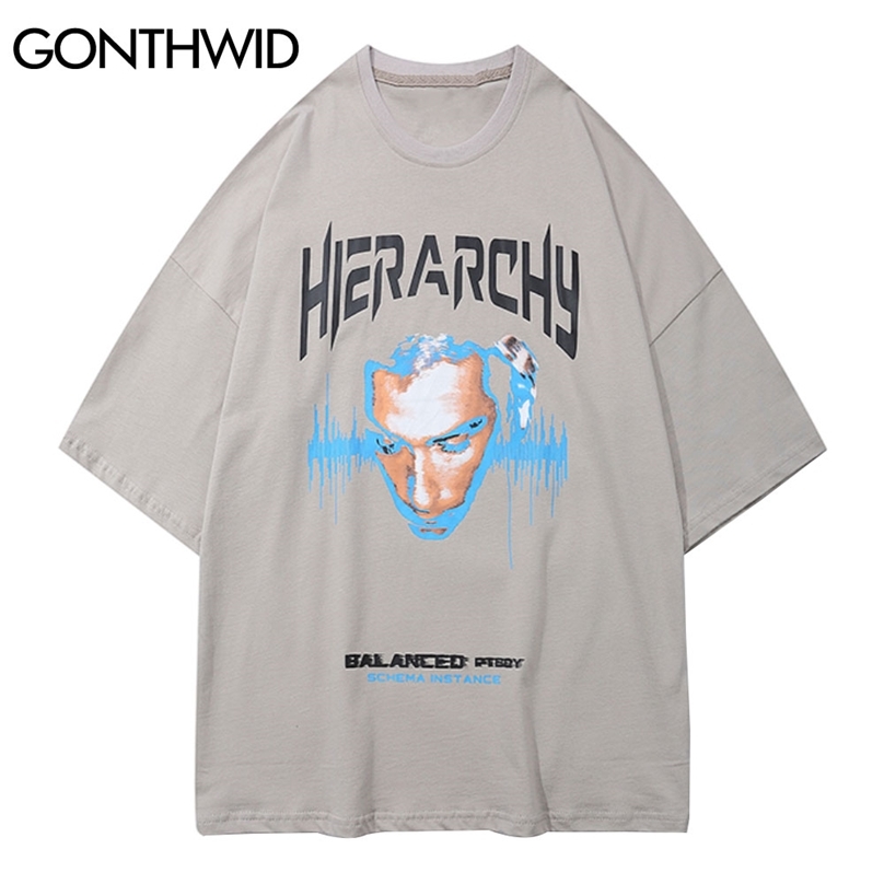 

T-Shirts Streetwear Punk Rock Gothic Mask Print Cotton Short Sleeve Tees Hip Hop Men Casual Harajuku Fashion Loose Tops 210602, Gary